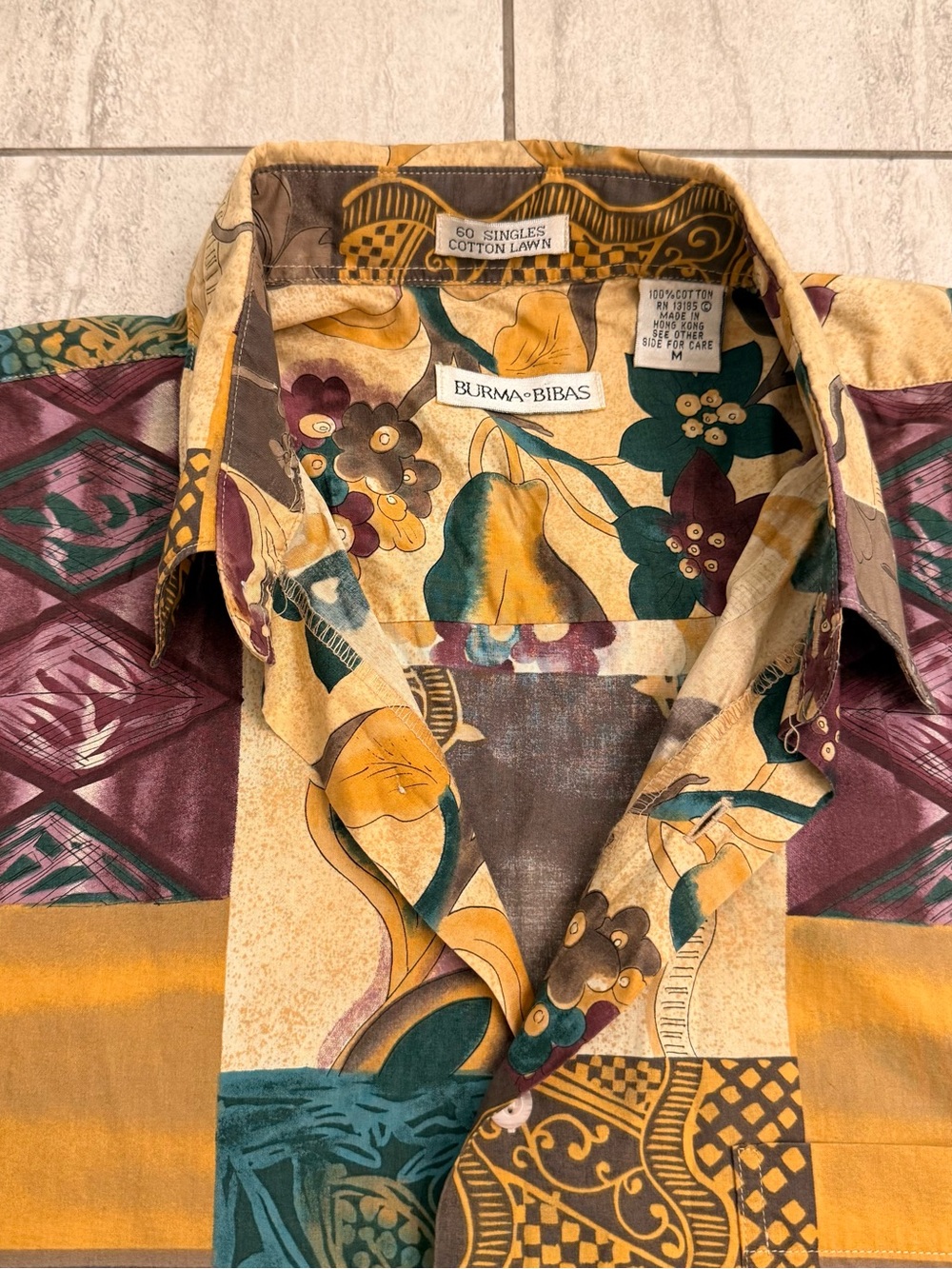 Burma Bibas Hawaiian 60 Singles Cotton Lawn Button Down (lot of 2) - M/M - Picture 8 of 11
